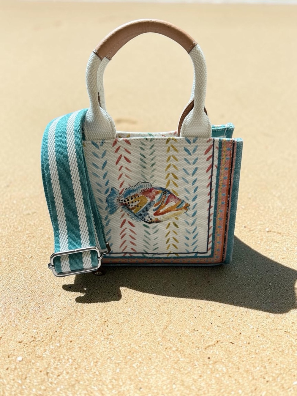 Brighton Trigger Fish Mini Tote with Crossbody Strap NWOT